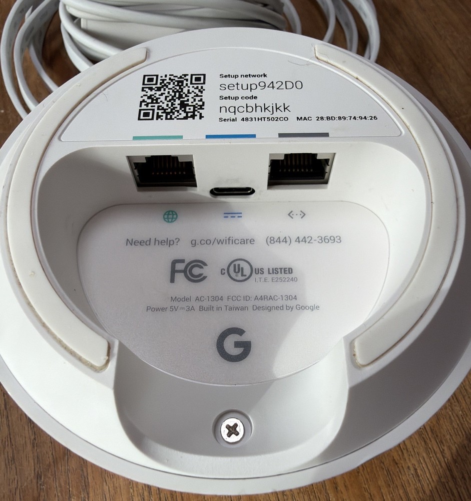 Google WiFi mesh router model AC-1304 Works!