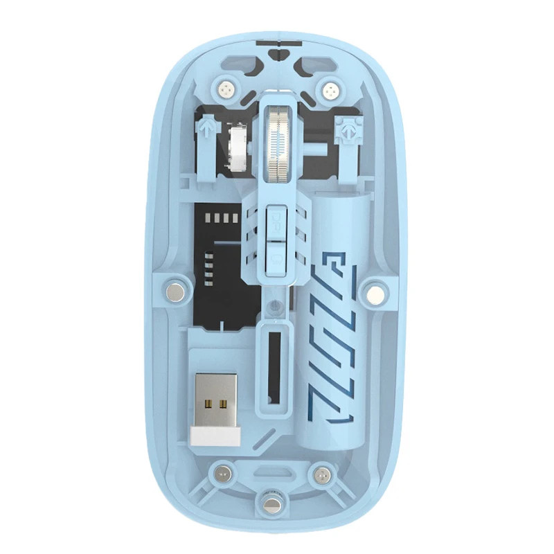 Transparent Dual Mode Wireless Mouse 2.4G Bluetooth Rechargeable Mouse Silence