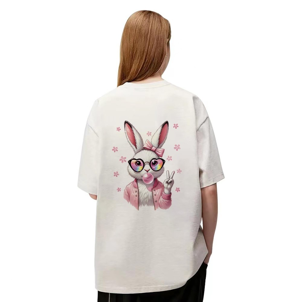 ASABITE 3 Sheets Easter Iron on Transfers Big Bunny DTF B, Multicolour