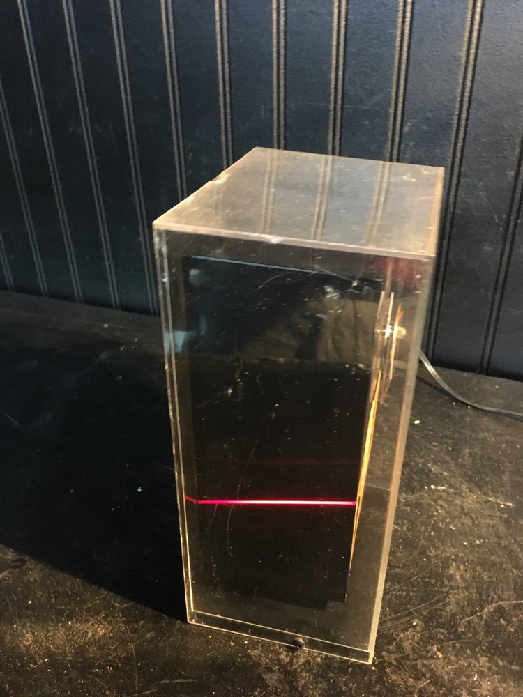 Miller Genuine Draft SIGN CLOCK "Light LUCITE PLASTIC Clock" Mid Century 9"