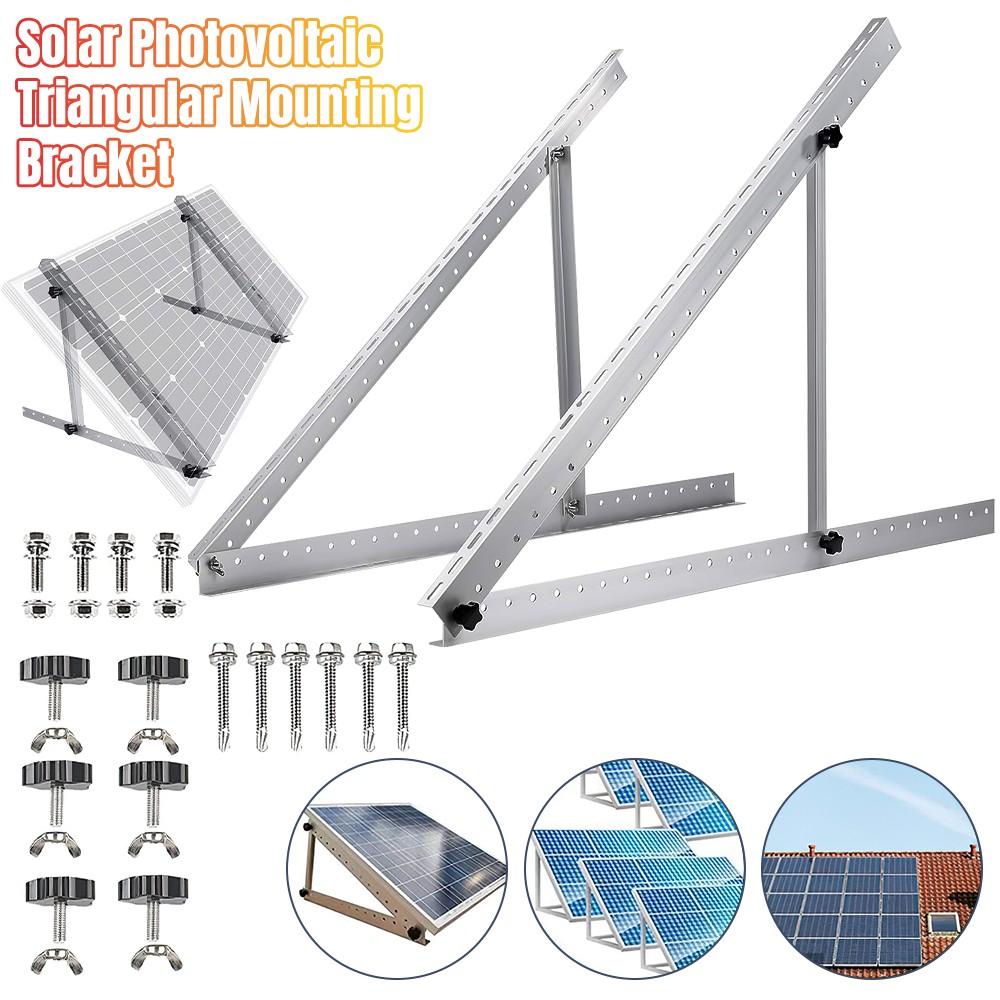 2PCS Solar Panel Mounting Brackets Tilt Mount Fixing Wall Roof Adjustable Angle