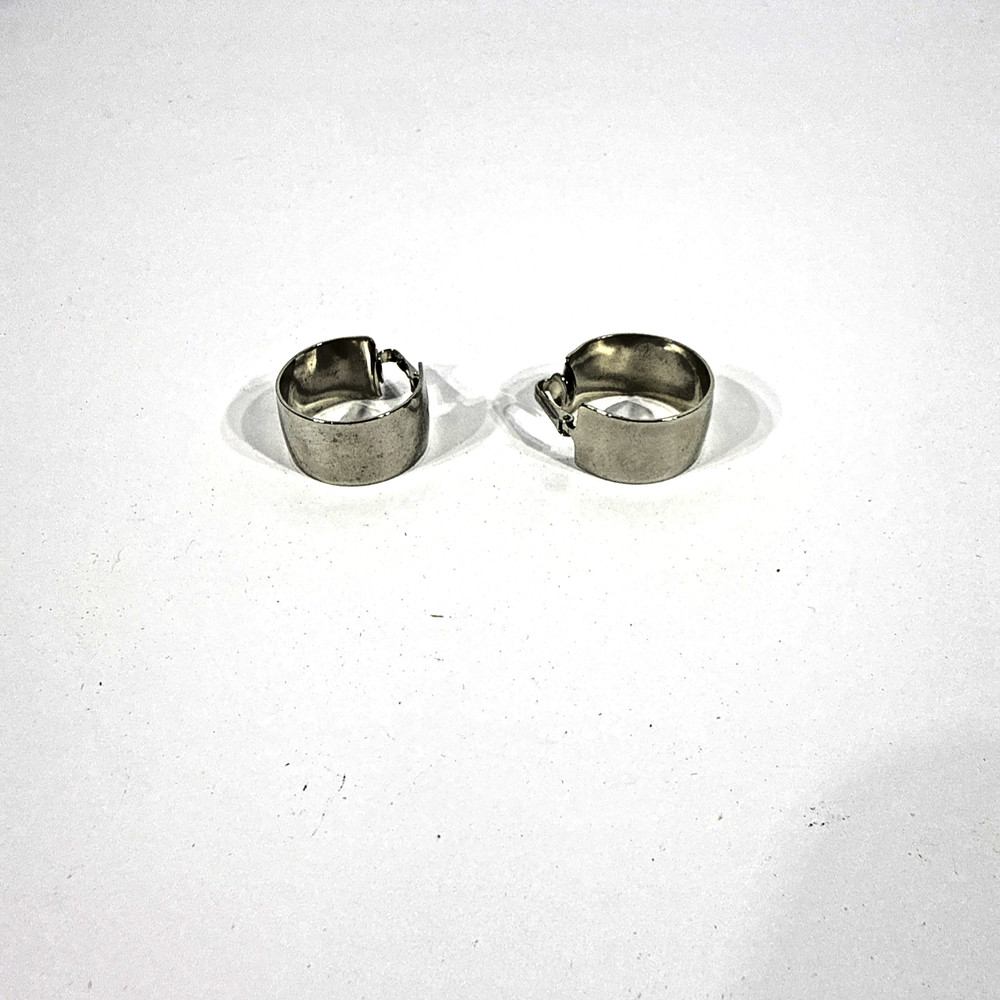 Platinum Tone Brass Cuff Earring Round Clip-On