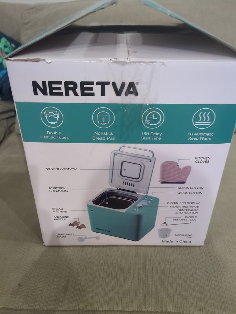 Neretva Bread Maker Machine , 20-In-1 2LB Automatic Breadmaker PE8866SU Silver