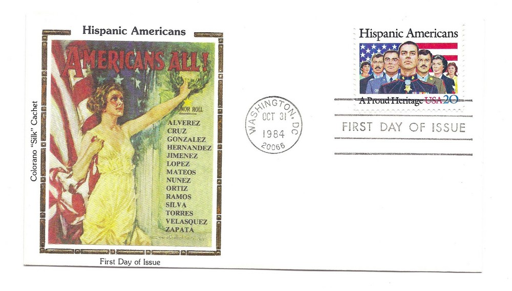 2103 Hispanic Americans, Colorano "Silk" Cachet FDC