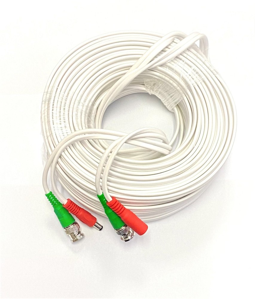 100ft BNC HD Cable for Lorex True4K Ultra Smart Deterrence DVR & Cameras - White