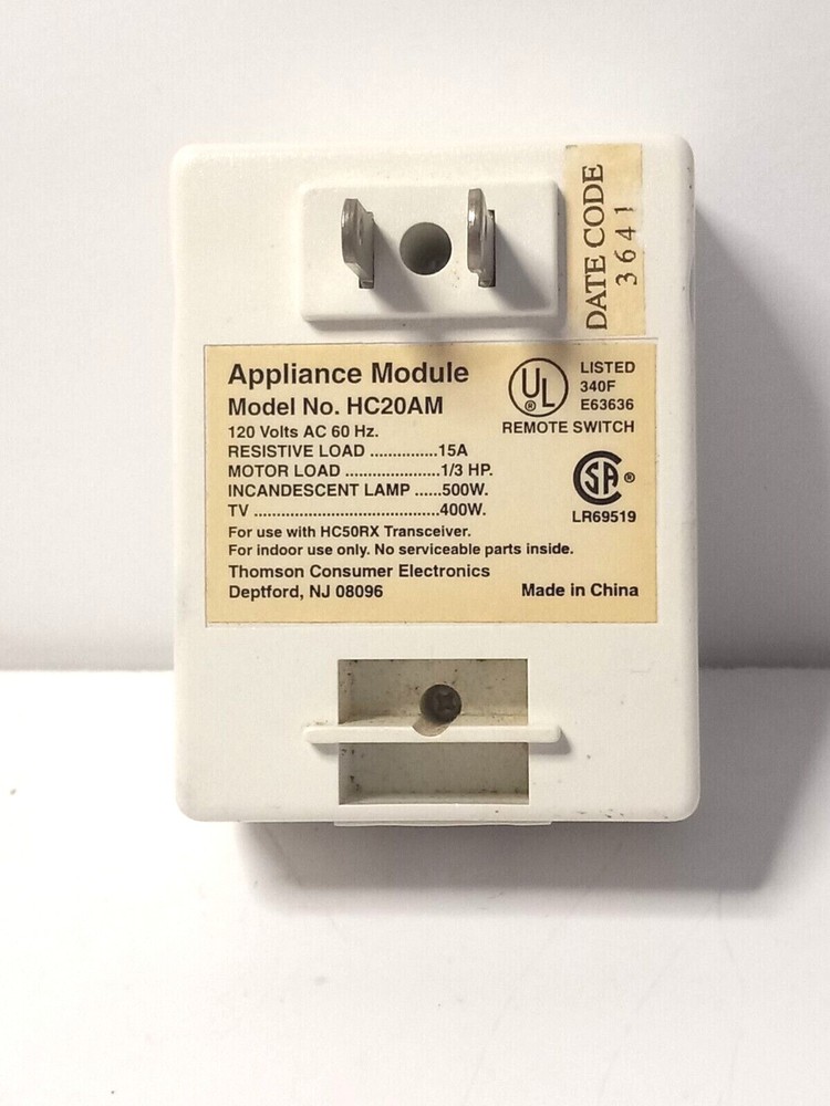RCA Home Control Appliance Module Model #HC20AM 2 prong