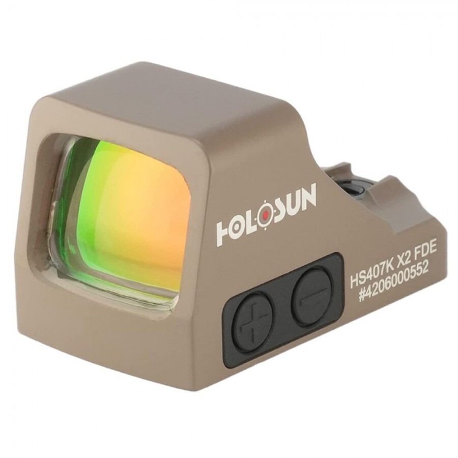 Holosun Classic Open Reflex Red Dot Sight 6 MOA Dot, FDE - HS407K X2 FDE