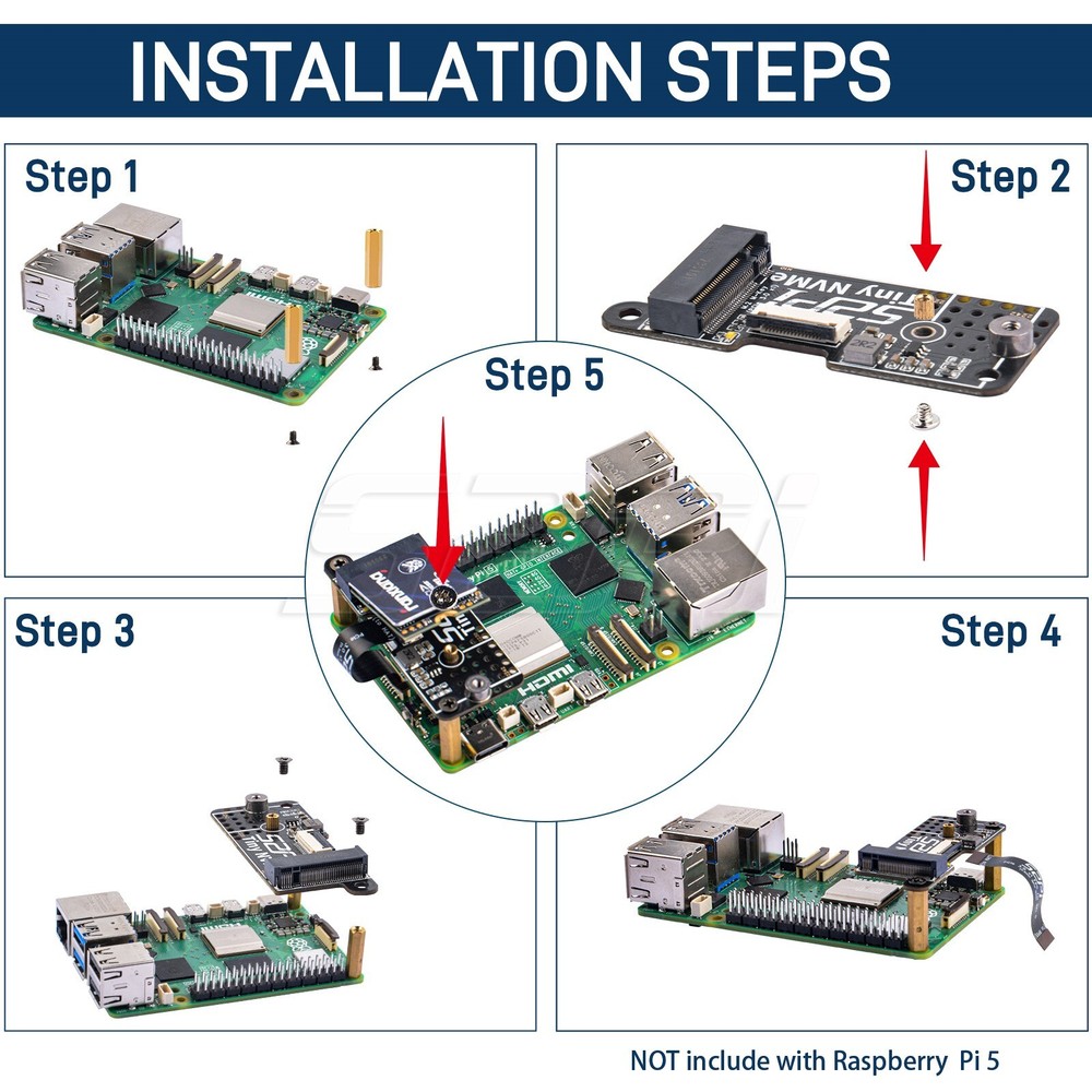 N10 Tiny NVMe SSD Adapter Board for Raspberry Pi 5