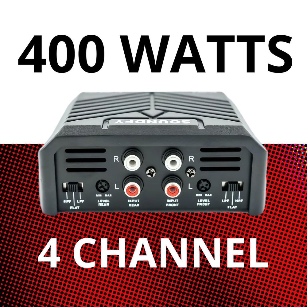 400W RMS Car Audio Amplifier - Compact Class D Amp