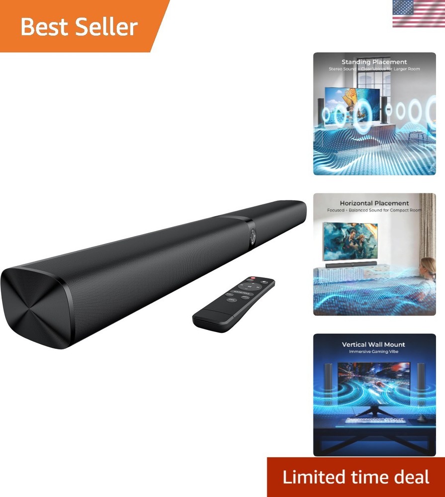 Innovative Bluetooth Sound Bar with 3 Modes & Remote Control for Immersive Audio