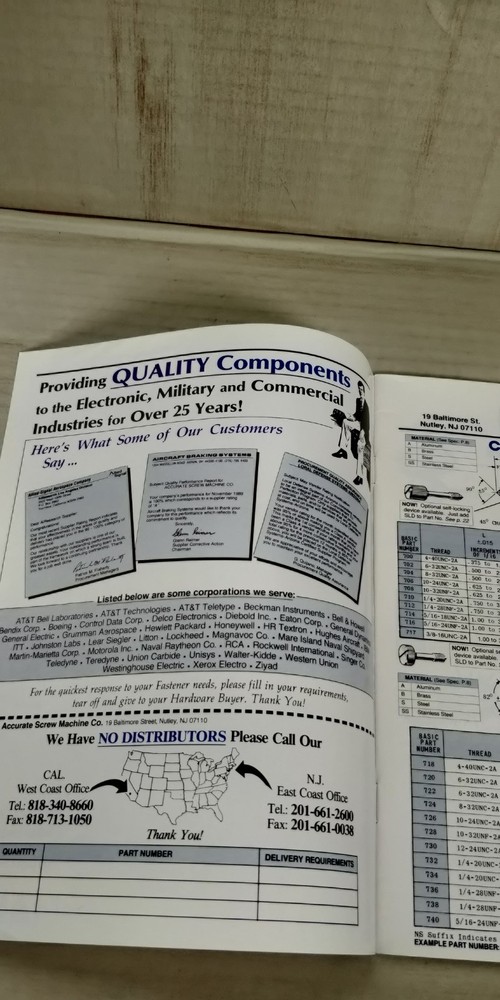 1990s Accurate Screw Machine Co. Captive screw catalog C3