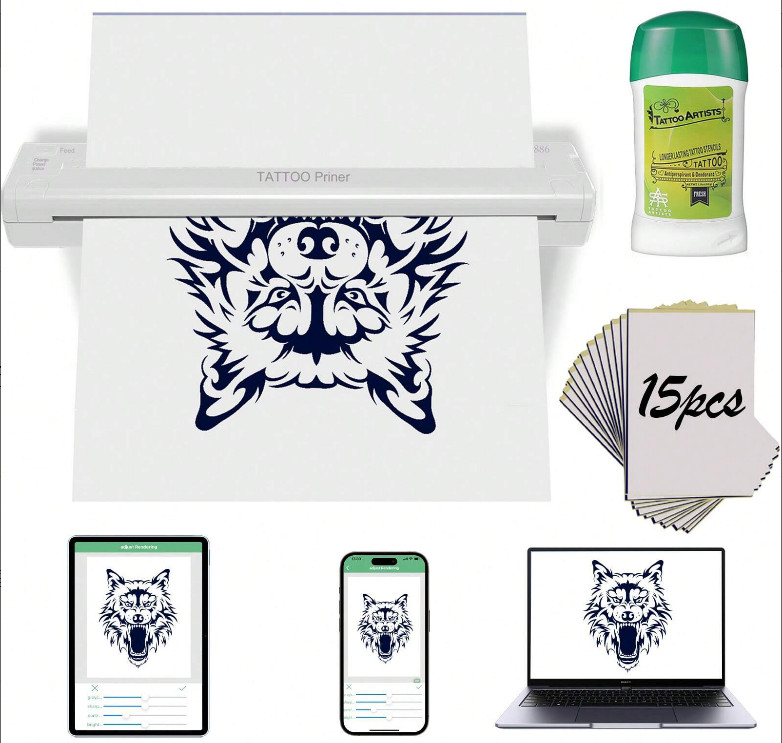 Professional Wireless Tattoo Stencil Printer Thermal Transfer Machine with Gel