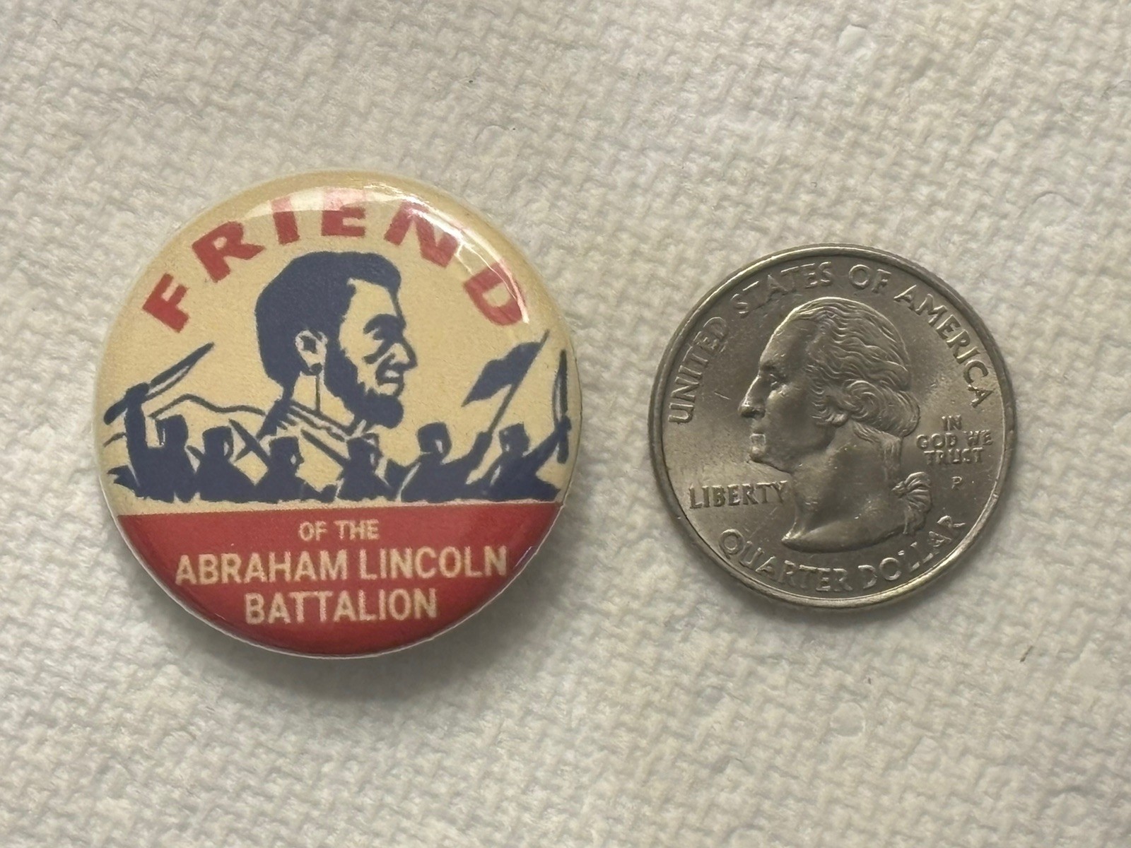 NEW - REPRO - Anti Fascist Spanish Civil War Friend Abraham Lincoln Brigade Pin