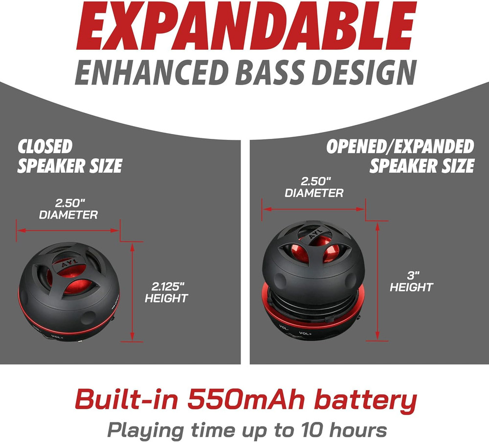 Mini Speaker System, Portable Plug-In Speaker with 3.5Mm Aux Input, External Aud