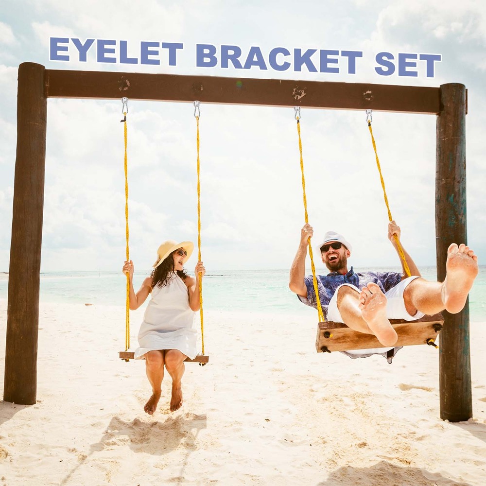 2Set M5 Eyelet Bracket Set Diamond Shaped Hook Plate and Hook, Silver