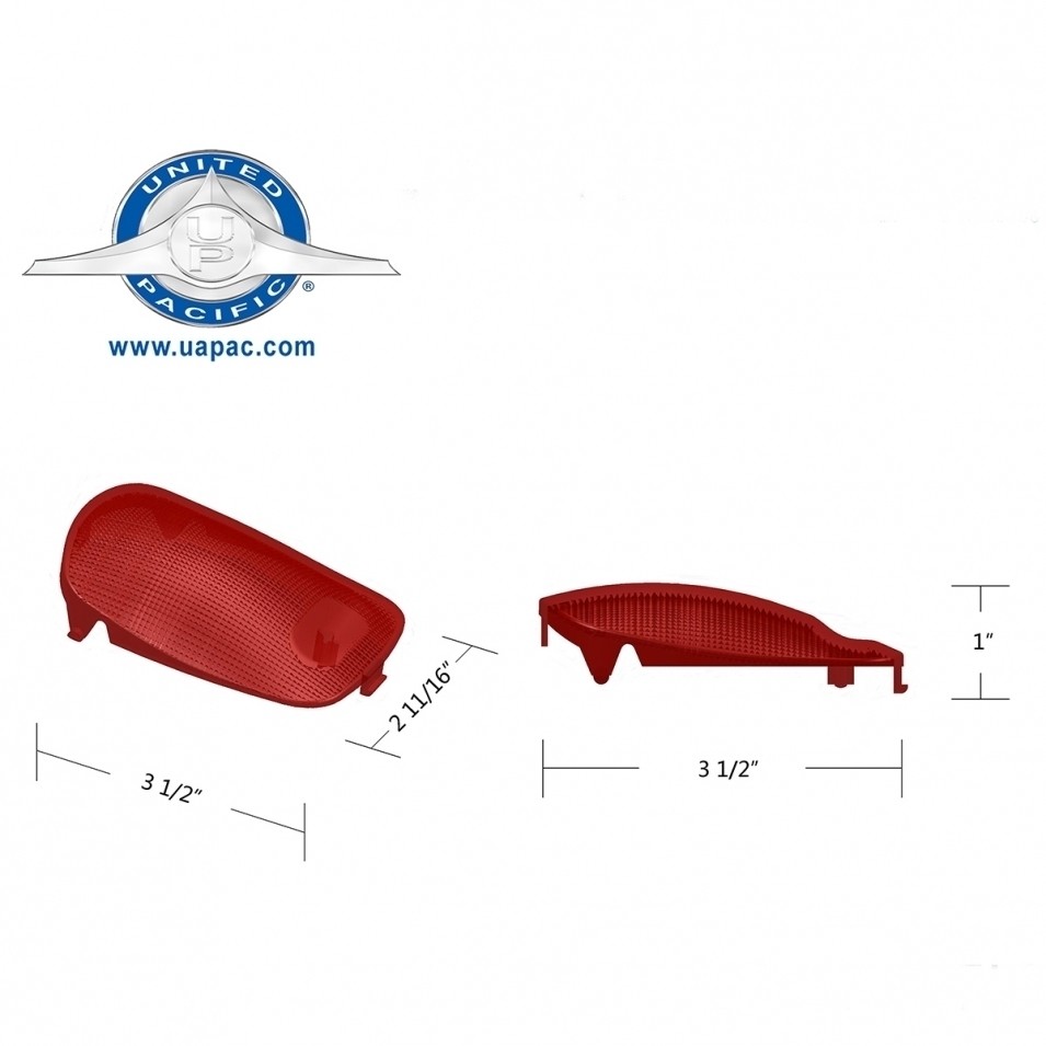 2006 Peterbilt Rectangular Dome Light Lens - Red