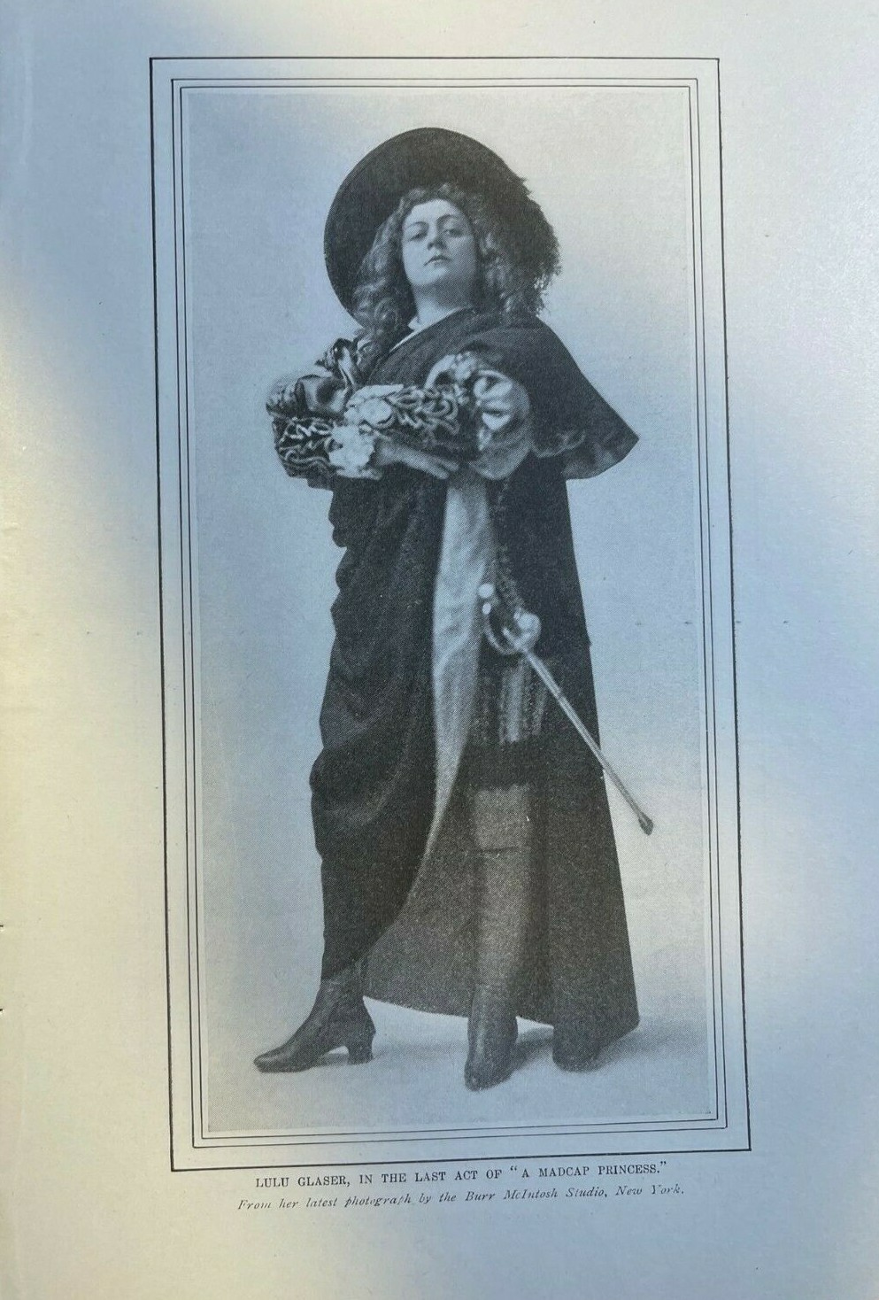 1904 Vintage Magazine Illustration Actress Lulu Glaser