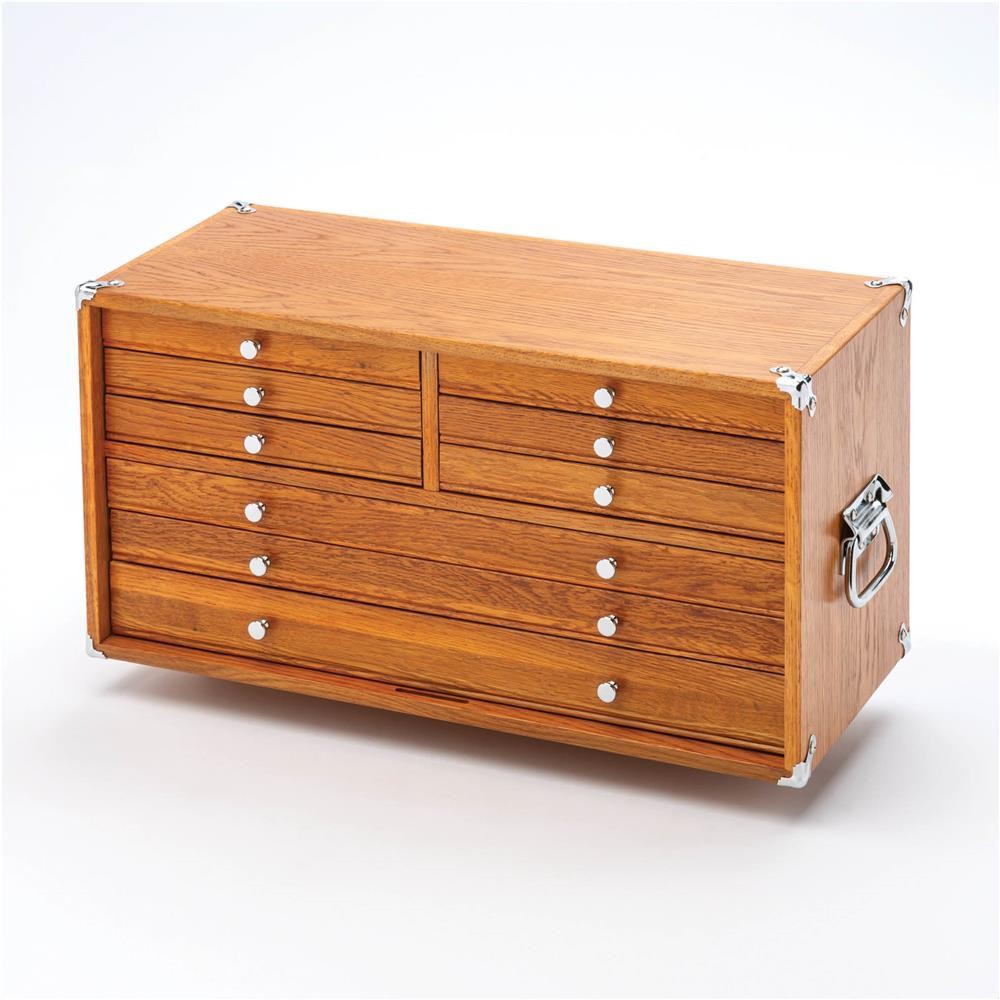 T33967 23" Series 9-Drawer Red Oak Chest of Drawers