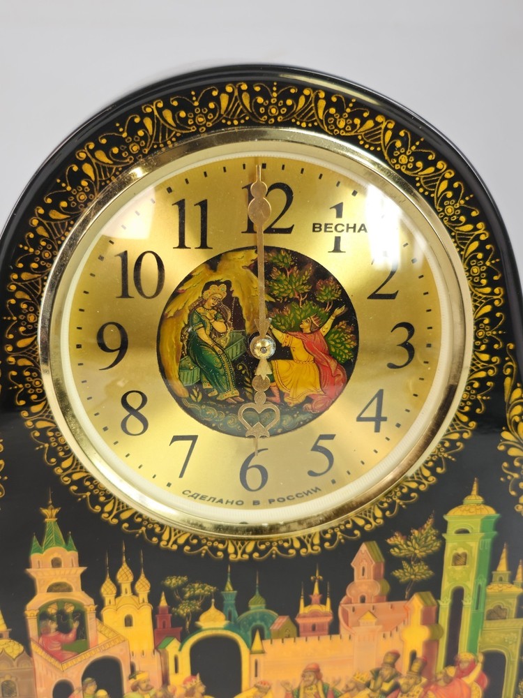 Fine Russian Folk Art Mantel Clock