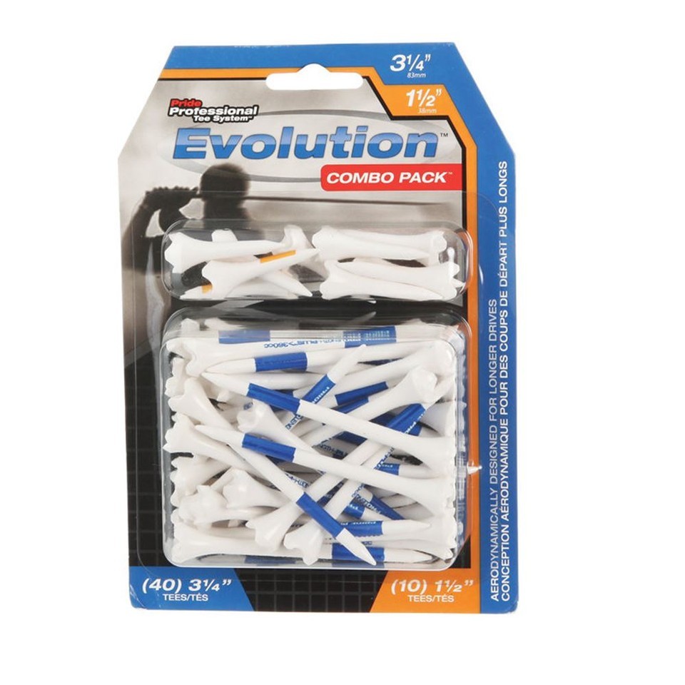 PTS Evolution 3 1/4" & 1 1/2" Golf Tees (50 Count)