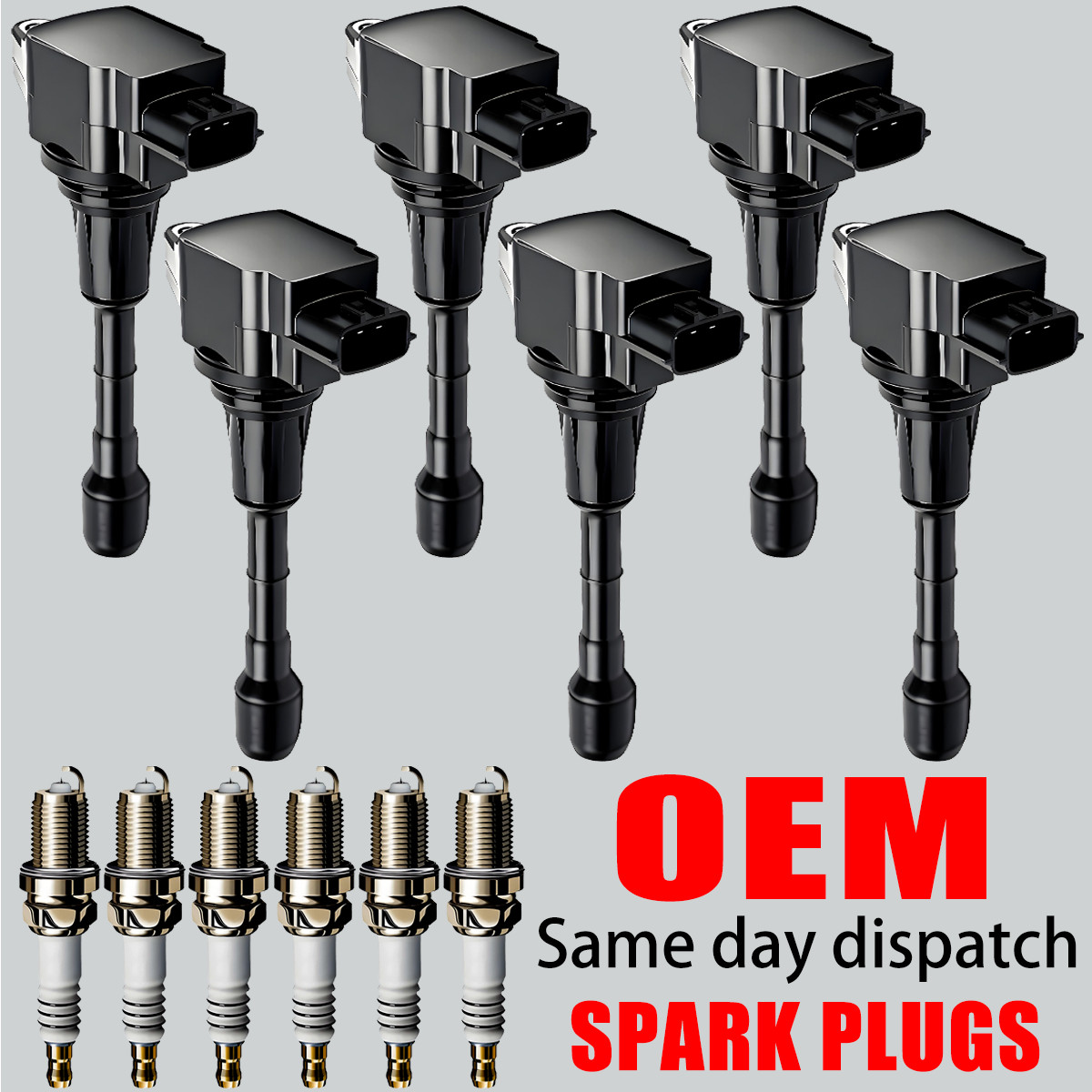 6X OEM Ignition Coil & Iridium Spark Plugs For Nissan Maxima Infiniti 3.5L UF550