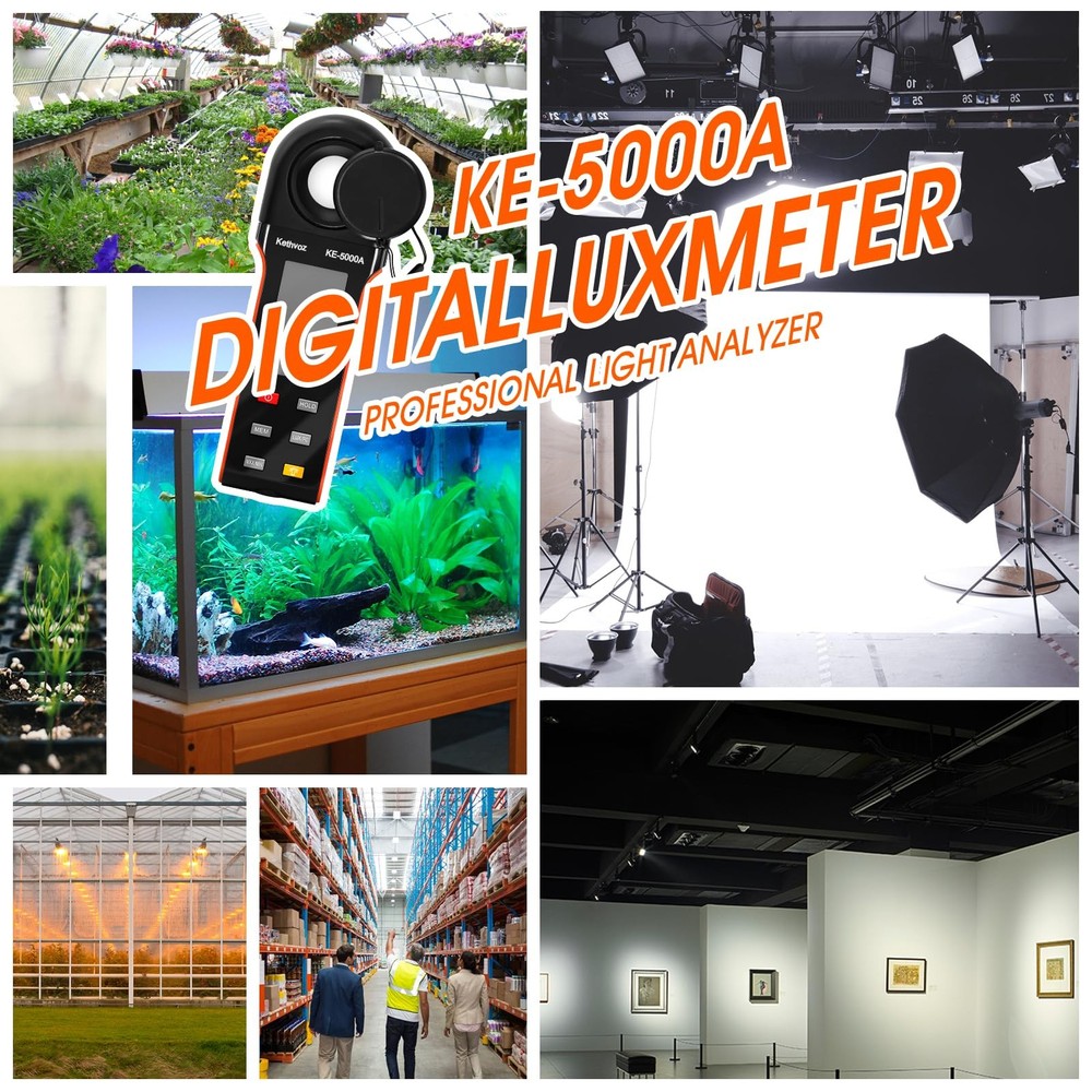 1 Pack Digital Light Meter, 400,000 Lux, 270 Rotating Sensor, Data Logging