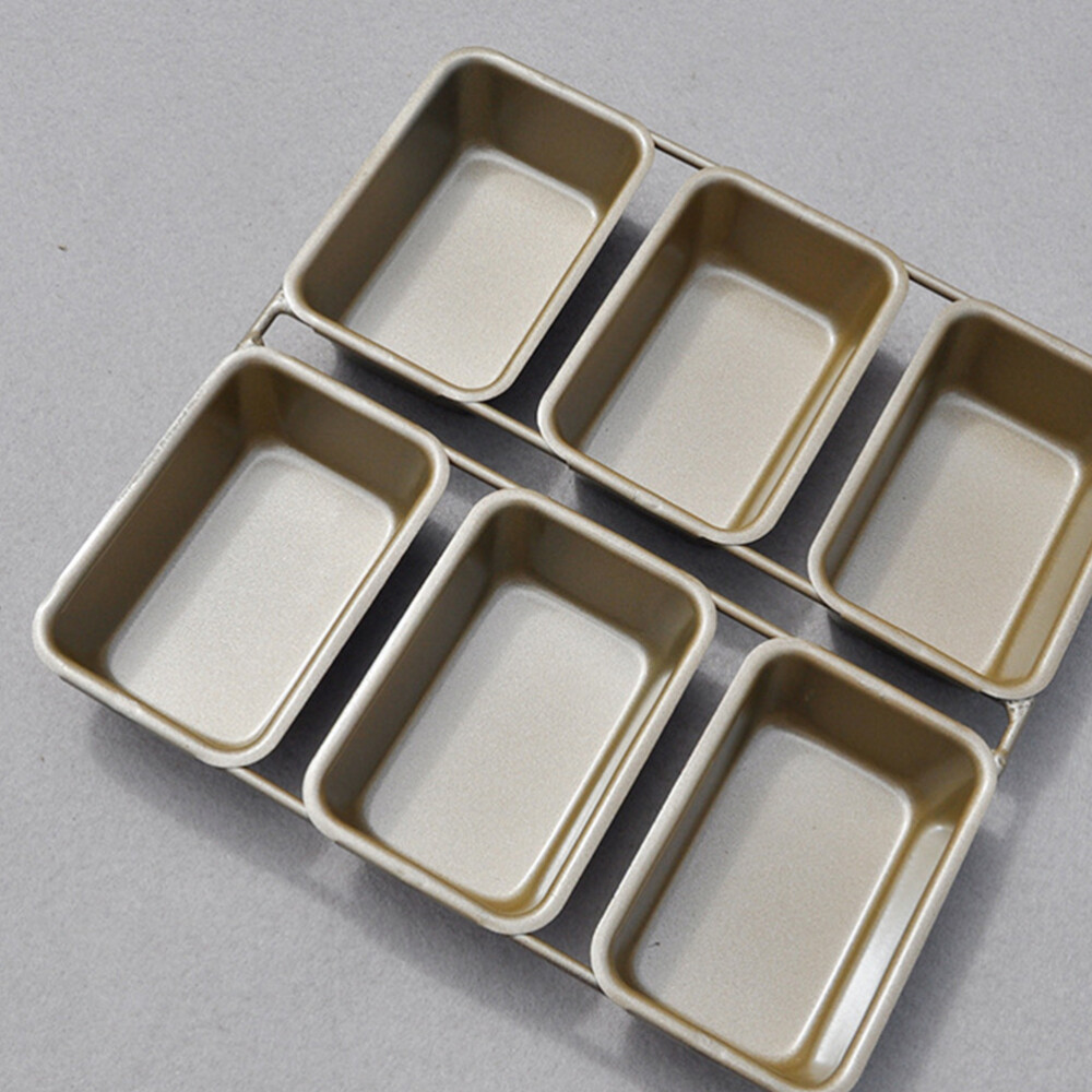 Baking Gadget Cake Mold Rectangular Non-stick Baking Mold 6 Grids Toast Mould