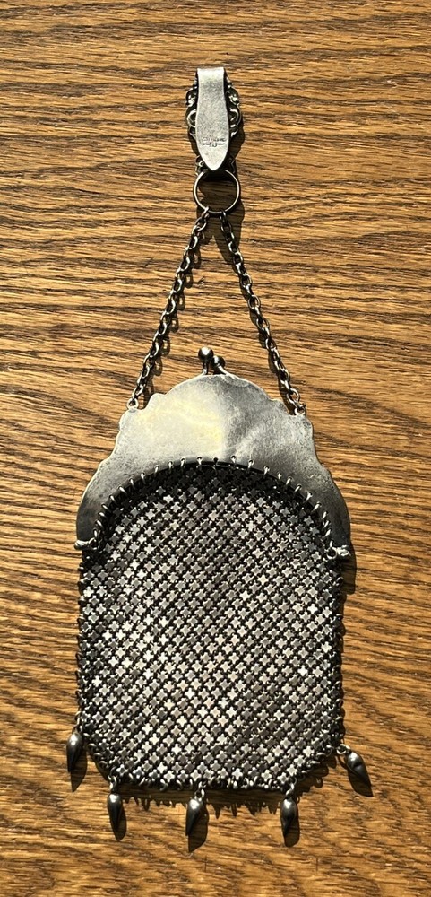 Ornate Victorian Sterling Belt Hook Chatelaine Purse Monogram