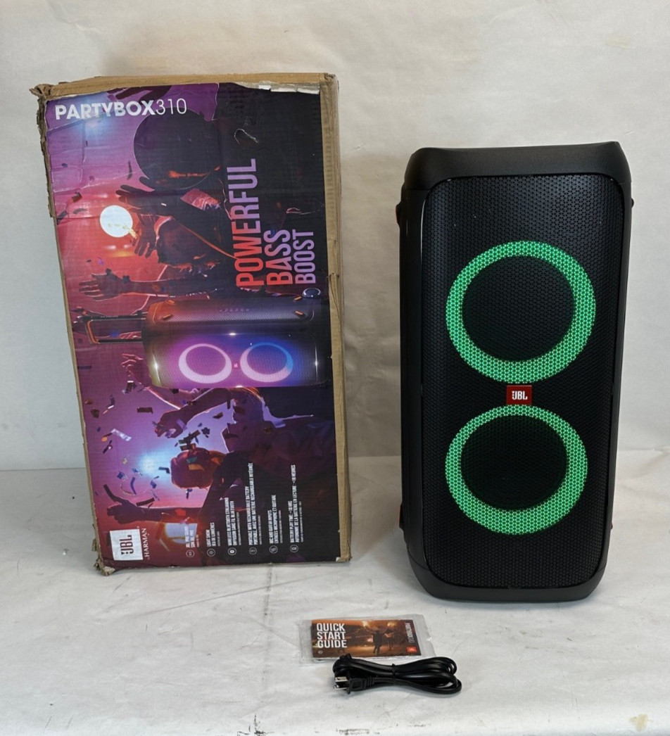 Used- JBL PartyBox 310 Portable Bluetooth Speaker-Minor Damage-FREE S/H
