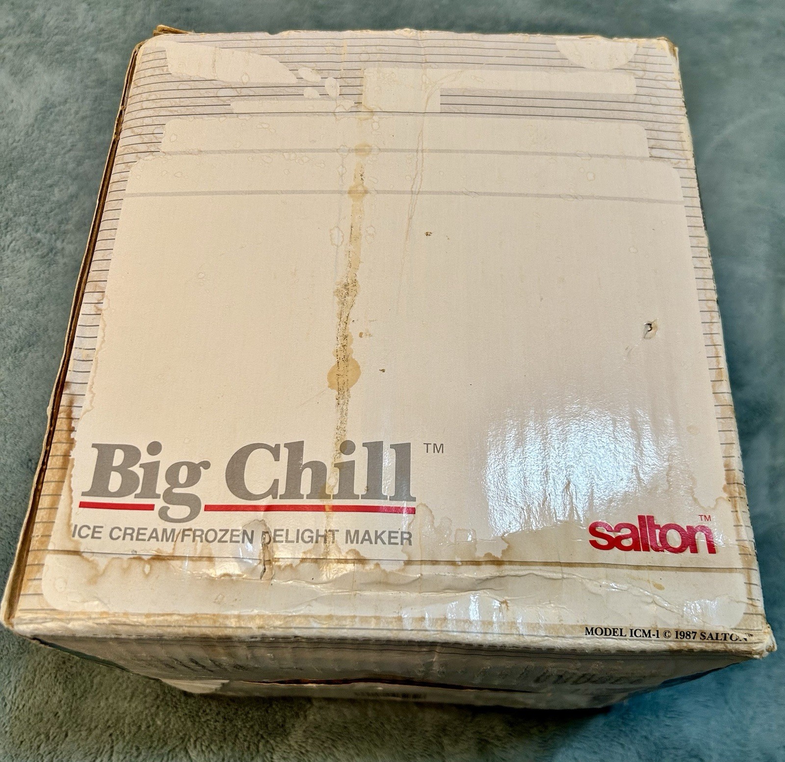 1987 Vintage Big Chill Salton ICM-1 Ice Cream Maker Hand Crank Churned Homemade