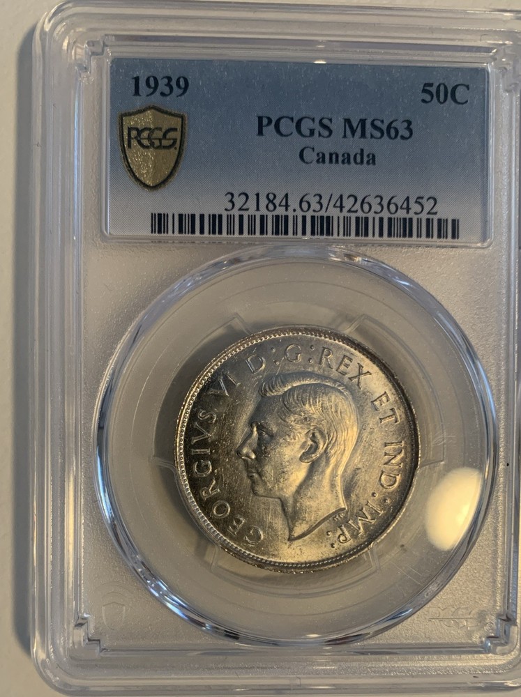 1939 Canada 50 Cents - PCGS MS63