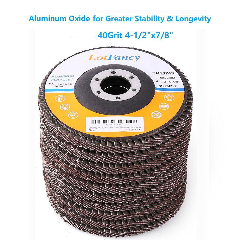 20 Packs 4.5" 4-1/2 Flap Disc 40 Grit Angle Grinder Sanding Grinding Wheels Set