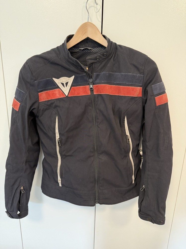 Dainese Codice Controllo Black Motorcycle Jacket Padded Armor Size 46 READ