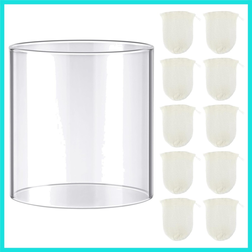 11 Pcs Propane Lantern Mantles with Glass Globe Replacement, Compatible with ...