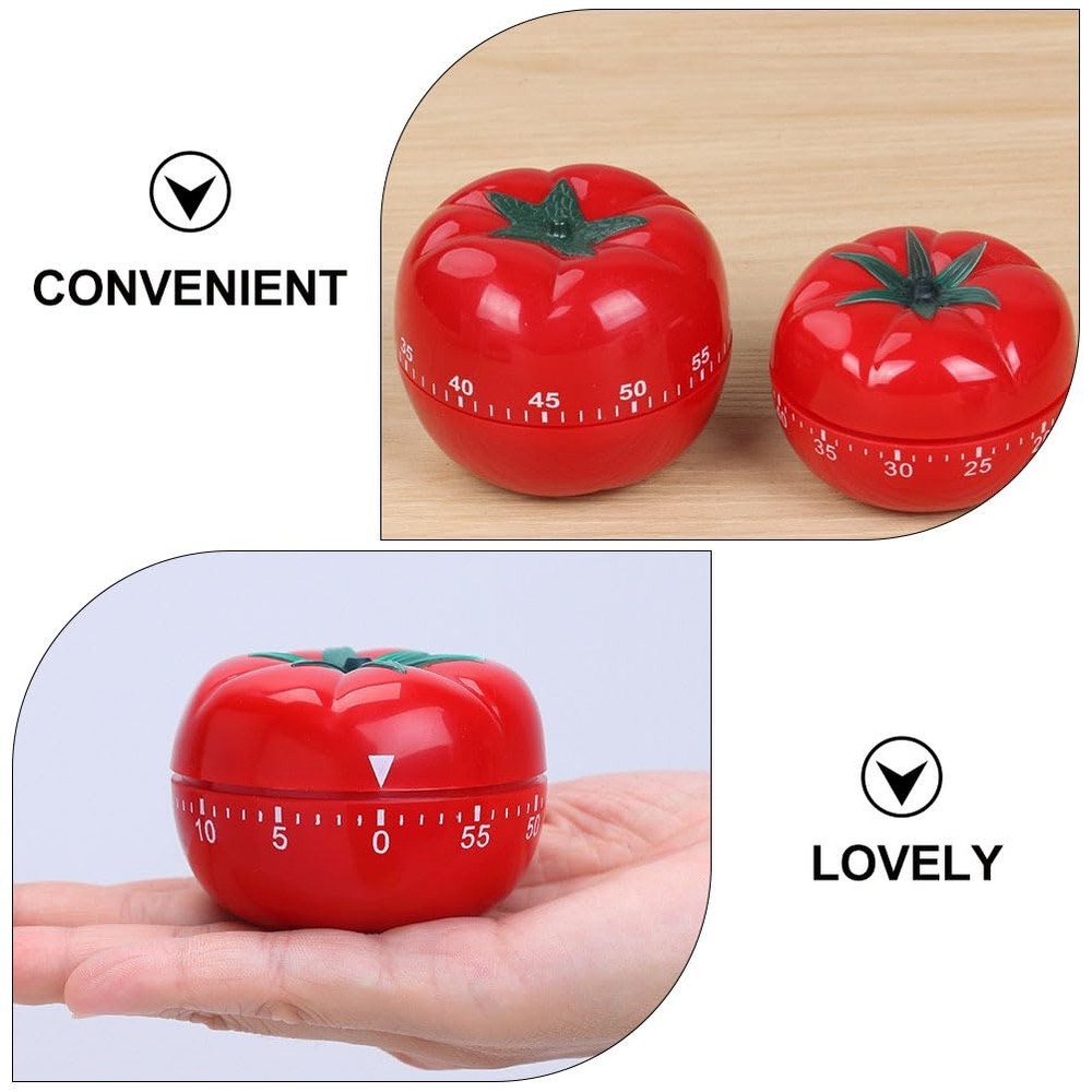 2 Pcs Cute Kitchen Timer 60-Minute Tomato Timer Cartoon Mechanical Countdown ...