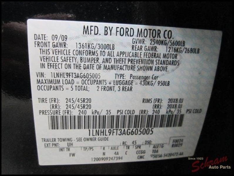 Camera/Projector Camera Decklid Mounted Fits 09-12 MKS 1572671