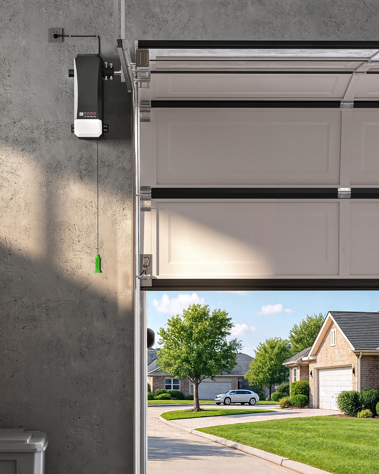 ZUMI Automatic Wall Mount Garage Door Opener with Remote Controls IR Sensors