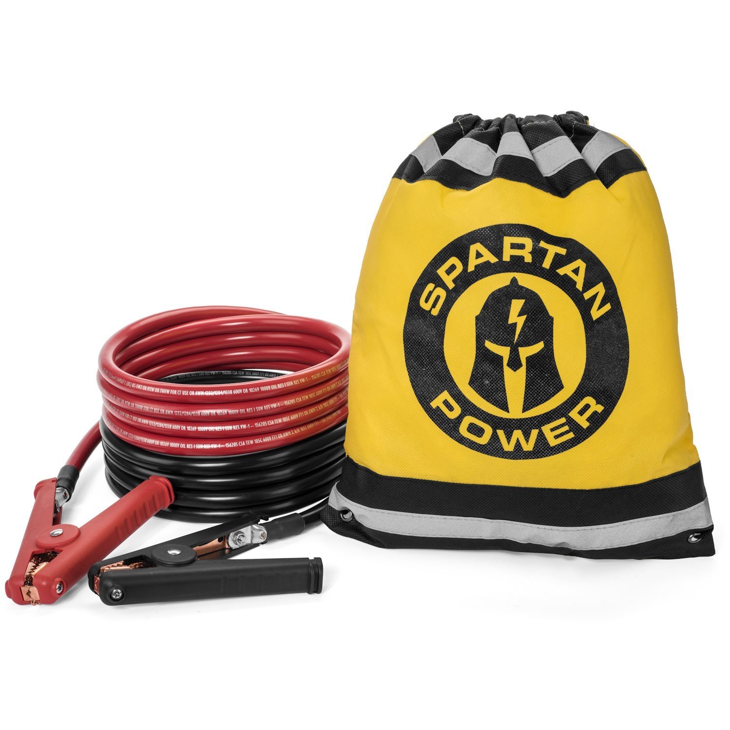 15 Foot 1/0 AWG 0 Gauge Heavy Duty Jumper Cables Booster Set by Spartan Power