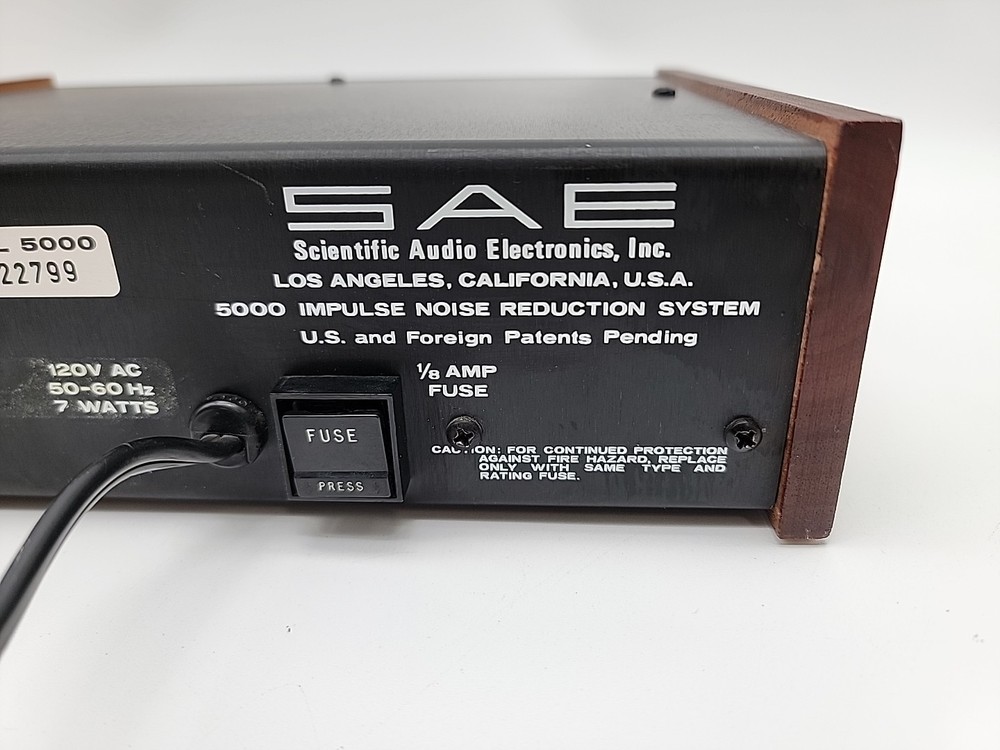 SAE 5000 Impulse Noise Reduction System Vintage Hi-Fi Audio Processor