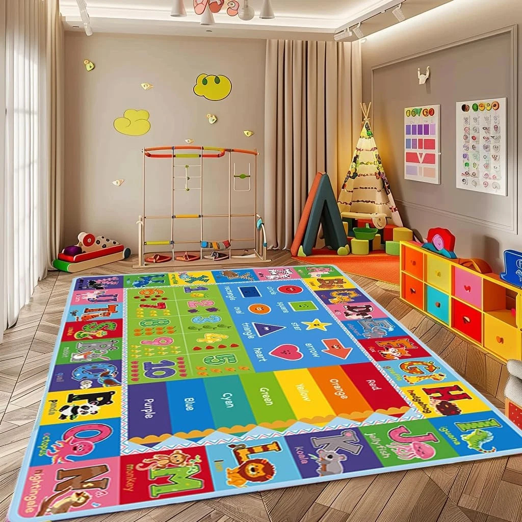 ABC Carpet,Kids Carpet for Playroom, Classroom Floor Play Mat for Kids,Preschool