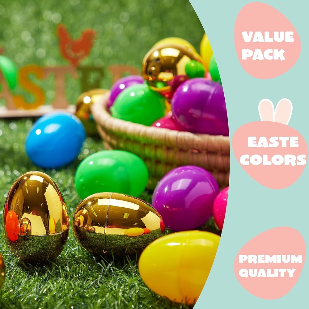 500PCS Colorful Easter Eggs with Golden Eggs