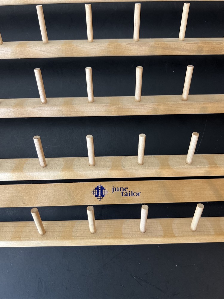 June Tailor 60 Spool Folding Thread Holder Wood Rack