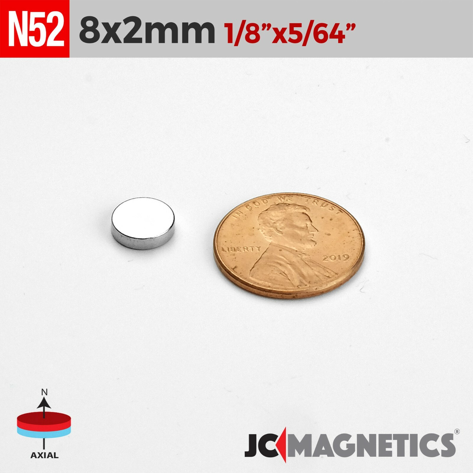 8mm x 2mm N52 Strong Round Disc Rare Earth Neodymium Magnet 8x2mm