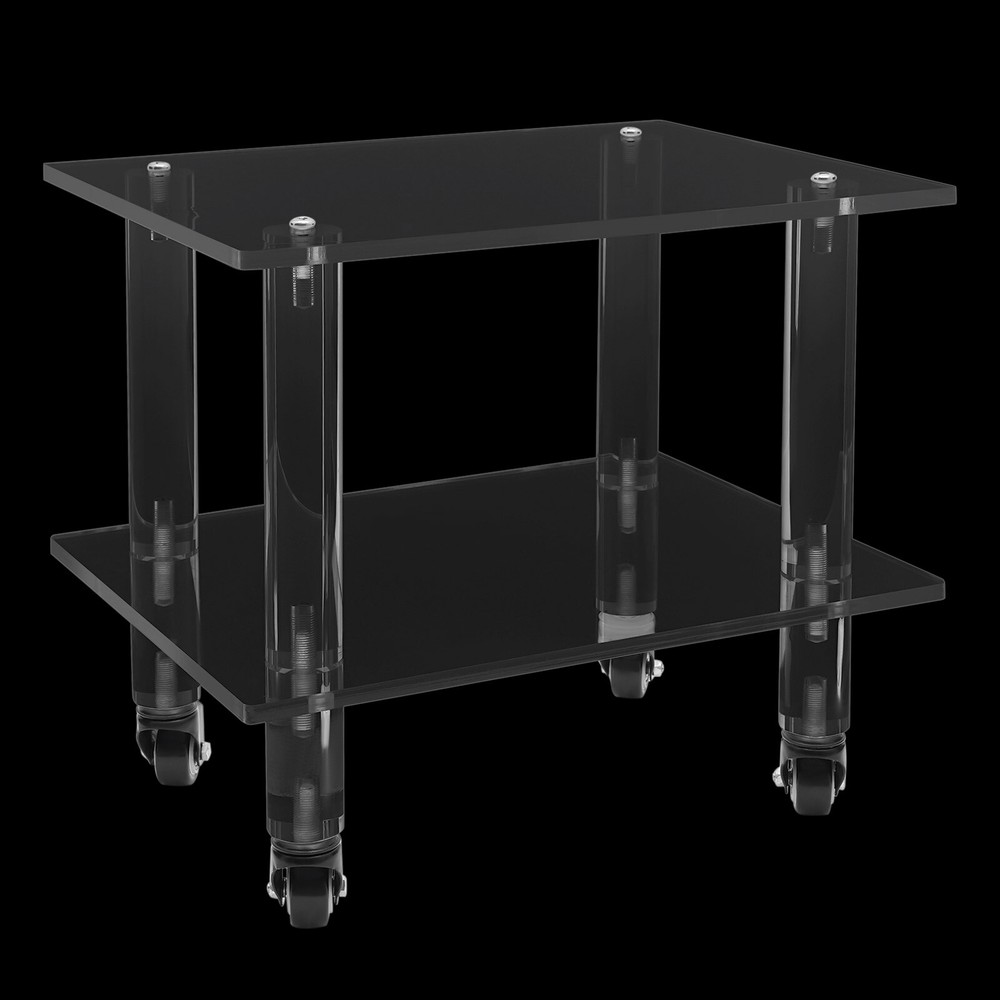 Under Desk 2-Tier Printer Stand Mobile Cart Printer Rack W/WheelFixe Office