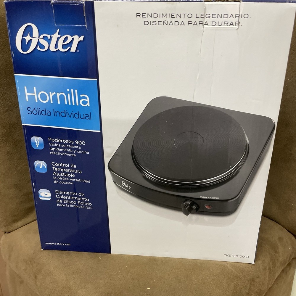 OSTER SOLID SINGLE BURNER 900W WITH ADJUSTABLE TEMPERATURE Hot Plate