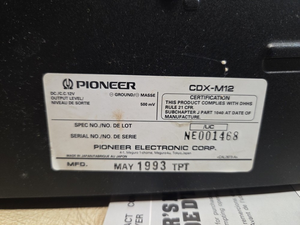 CDX-M12 Multi-CD player 12-Disc/ Compact Disc Magazine