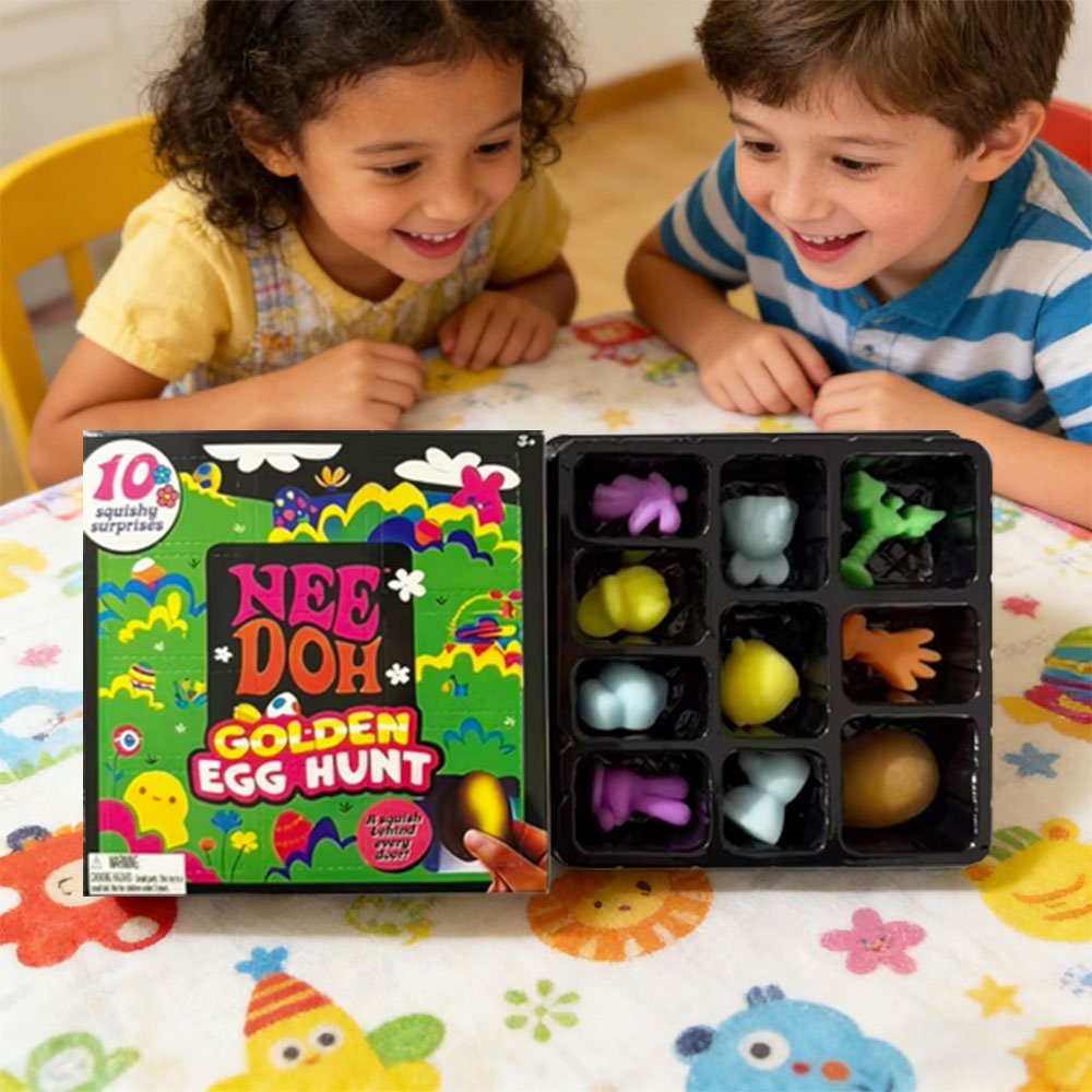 NeeDoh Easter Golden Egg Hunt Mystery (10 Squishy Surprises!) Collectibles Gift