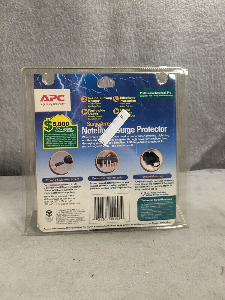 APC Notebook Laptop Portable Surge Protector SurgeArrest PNOTE PRO