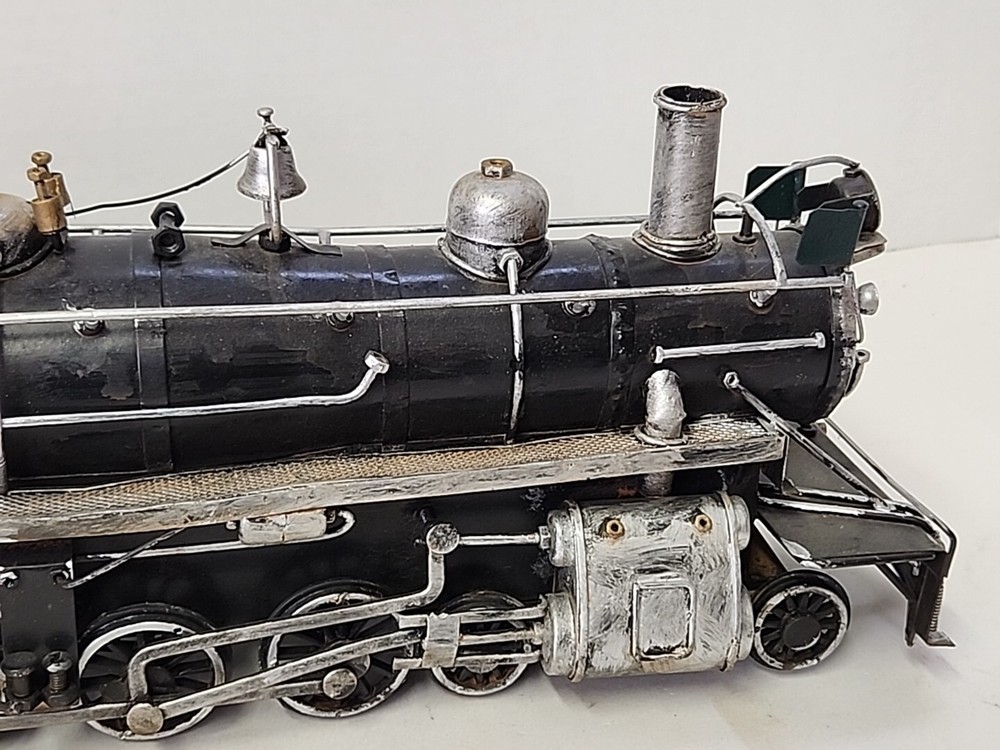 Train Engine Replica Black With Red Decor Rare