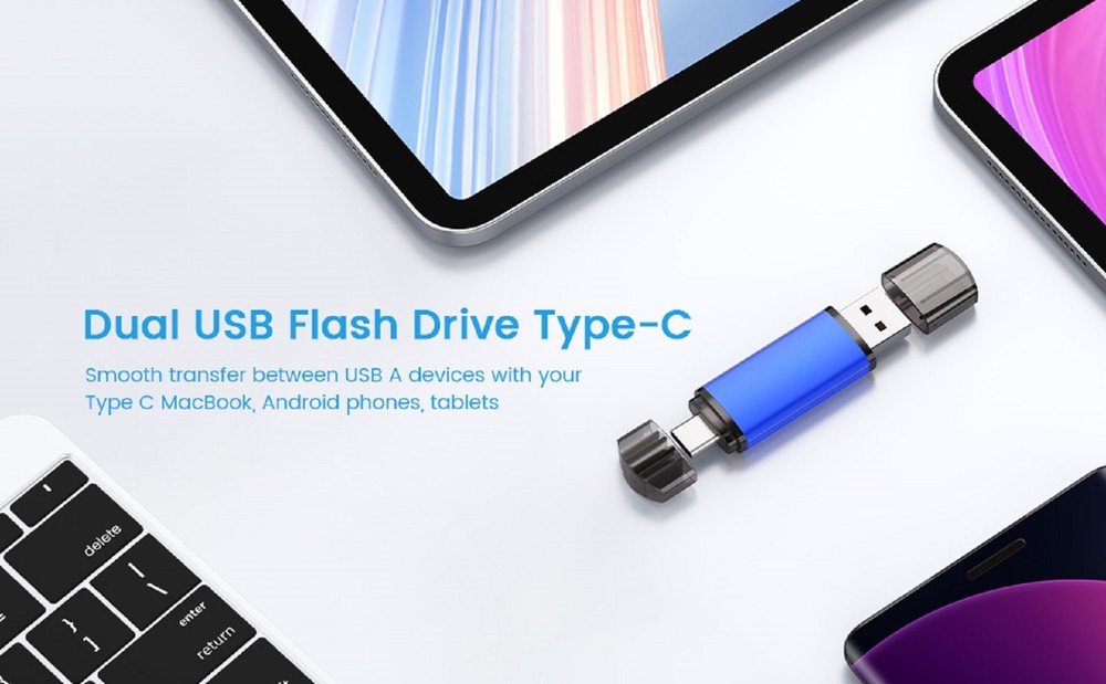 USB 2.0 32/64/128GB Type-C/ A Dual Flash Drive Memory Stick For Android Phone PC